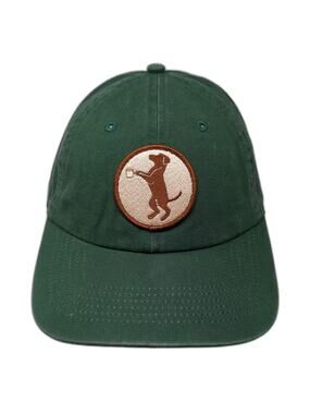 Techstyles Green Baseball Cap One Size Slideback Adjustable Dog Beer Patch Hat